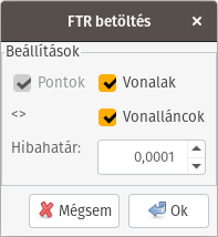 FTR import beállítások